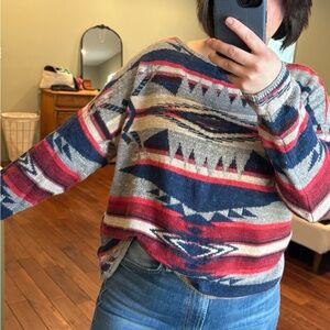 Polo by Ralph Lauren Red and Blue Patterned Sweater
